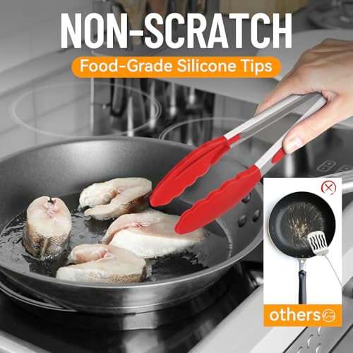 Silicone Serving Tongs for Cooking 9 (3 Count)
