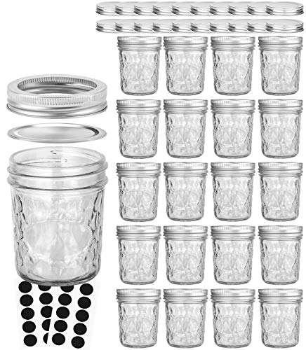 Mason Jars 20 PACK 6oz Canning Mason Jars Jelly Jars With Lids