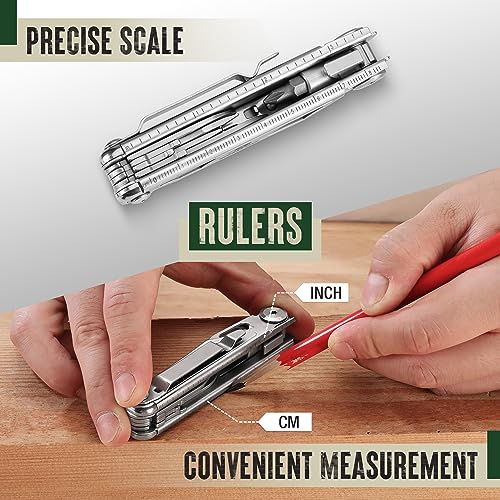 12-in-1 Multitool Pocket Knife with Pouch & Clip