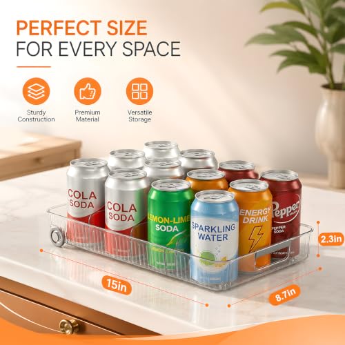 2 Pack Profile Fridge Organizer Bins with Wheels (2 Count)