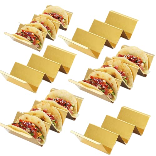 Gold Taco Holder Stand with Handles for Party