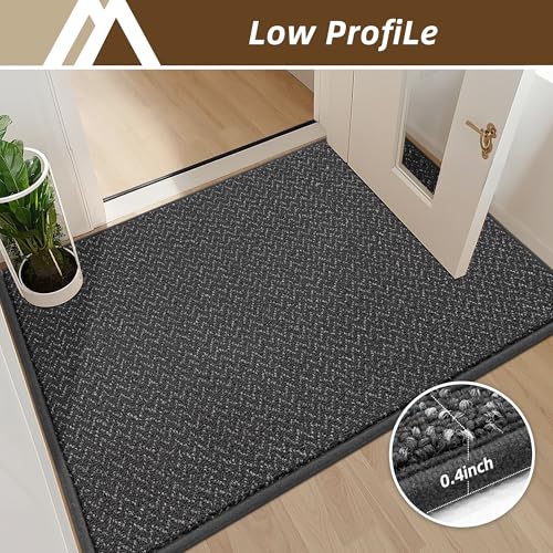 Dirt Trapper Door Mat 24"x36" Non Slip Washable Dark Grey (86.4 Sq Ft)
