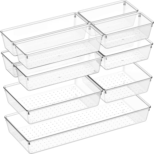 11 PCS Clear Plastic Drawer Organizer Set (11 Count)