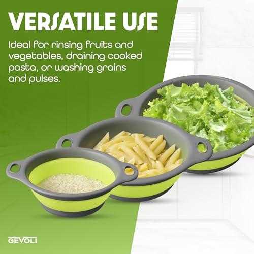 3 Pack Collapsible Colanders with Self (4 Count)