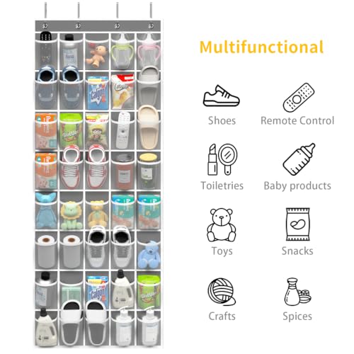 40 Large Pockets Over the Door Shoe Organizer