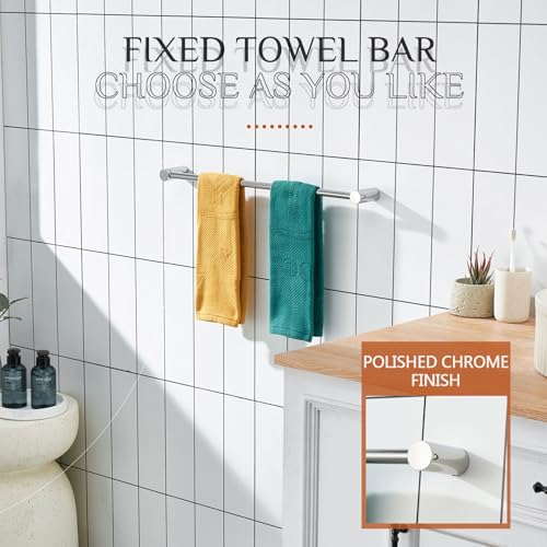 Towel Bars for Bathroom Wall Mounted 20'' Towel Rack Polished Chrome Single Rod for Lavatory Bathroom Hardware Stainless Steel