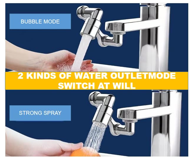 1080° Swivel Robotic Arm Faucet Extender Universal Sink Tap Aerator