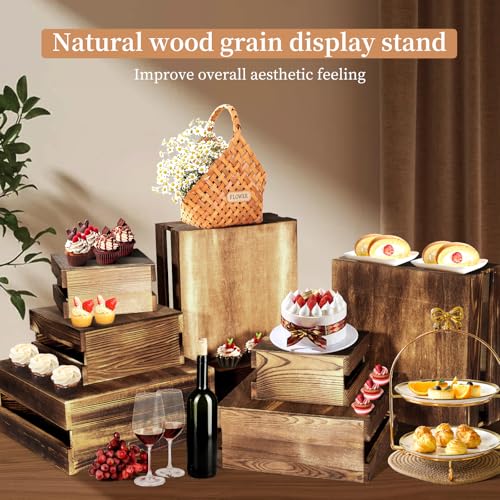 4 Pcs Buffet Risers with Mini Signs