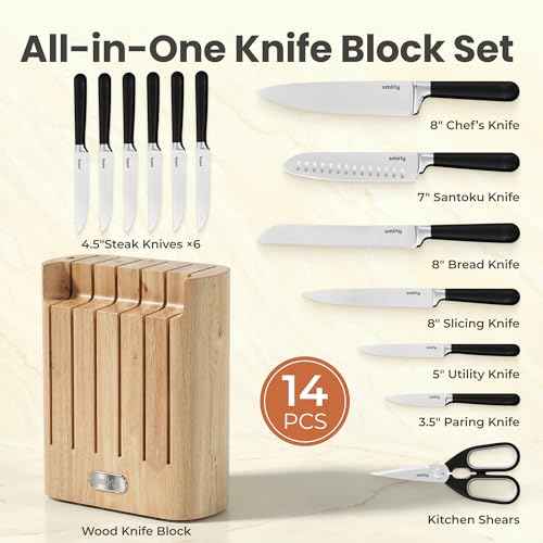14 Piece Kitchen Knife Set with Block (14 Count)