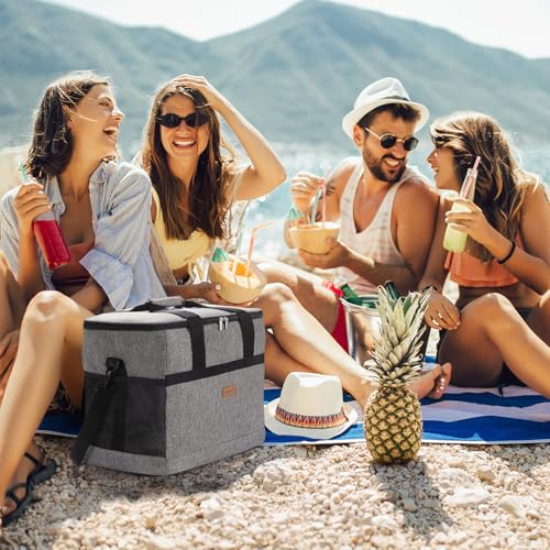 Cooler Bag 60 Cans Collapsible and Insulated Large Lunch Bag Leakproof Soft Cooler Portable for Camping (60 Count)