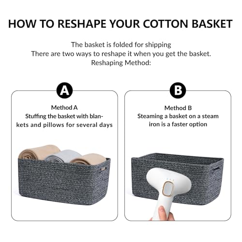Large Storage Baskets for Shelves (3 Count)