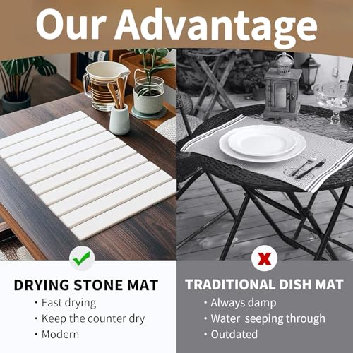 Large Stone Dish Drying Mat for Kitchen Counter