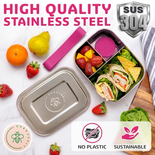 Stainless Steel Bento Box + Condiment Container (6 Count)