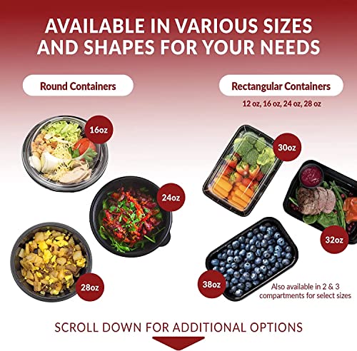 28 oz Meal Prep Containers w (50 Count)