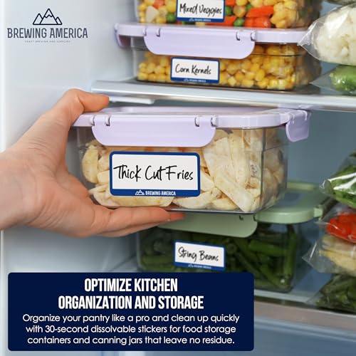 Dissolvable Food Labels for Food Containers (250 Count)