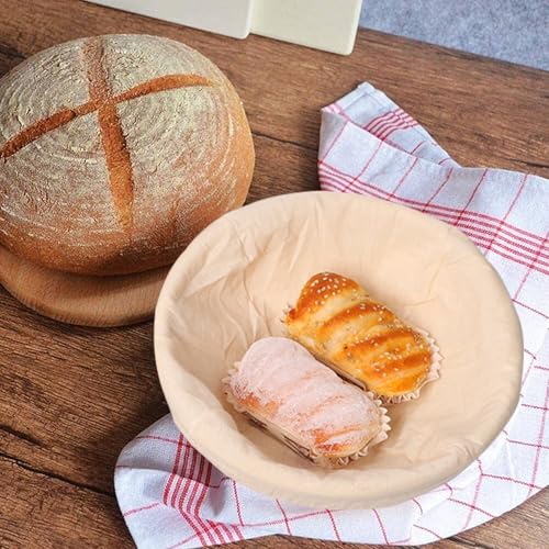 Banneton Bread Proofing Basket 10 Inch Sourdough Proofing Basket with Liner (4 Count)
