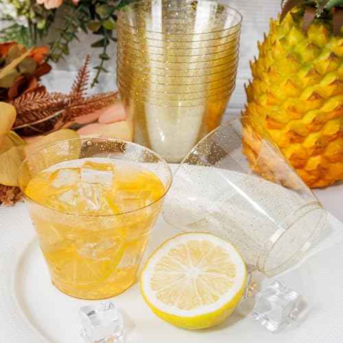100 Pcs Gold Plastic Cups (100 Count)