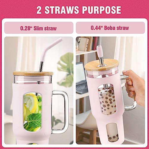 Glass Tumbler with Lid and Straw