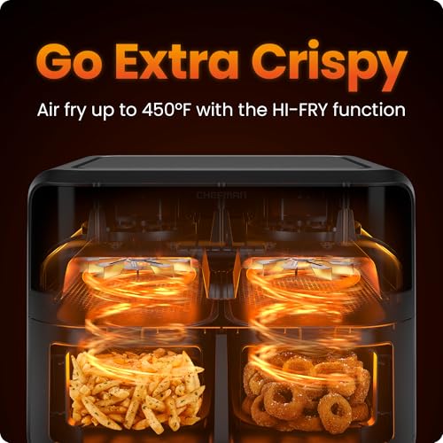 6 Quart Dual Basket Air Fryer Oven with Easy View Windows (2 Count)