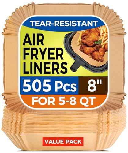 505 PCS Square Air Fryer Liners Disposable 8inch for 5 (505 Count)