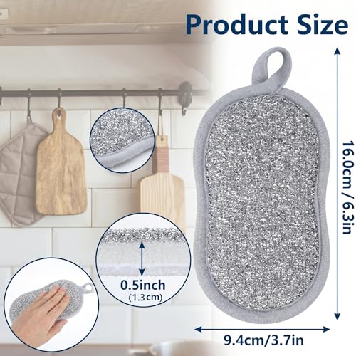 3-in-1 Kitchen Sink Drain Strainer and All-Purpose Scrub Sponges, Sink Stopper Pop-Up Drain Plug with Anti-Clogging Food Catcher Basket, Fits US Standard 3-1/2 Inch Sinks,Sponge Cleaning Dish