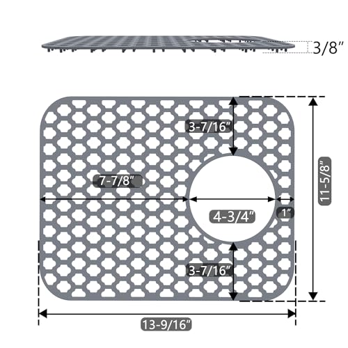 2 Pack Silicone Sink Protector Mat for Kitchen Sink Rear Drian Gray