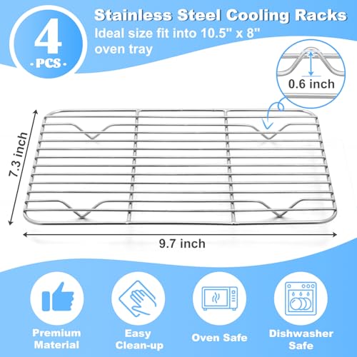 4 Pcs Baking Wire Rack for Cooling (4 Count)