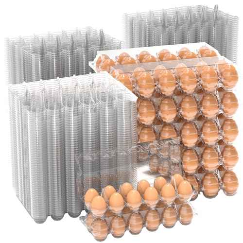 100 Pack Large Egg Cartons Cheap Bulk 12 Count Plastic Egg Containers 2x6 (100 Count)