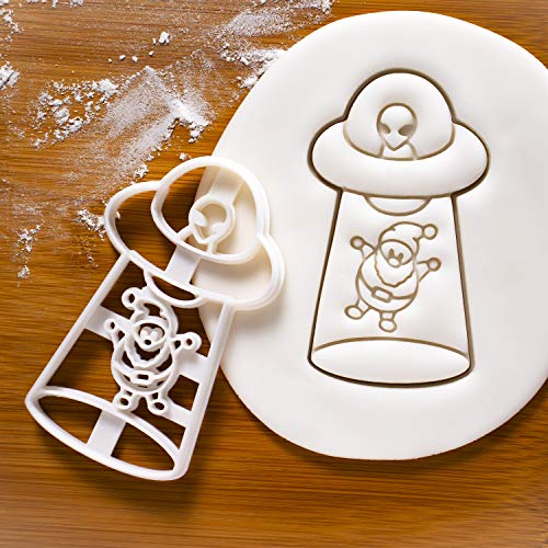 UFO Abducts Santa Claus cookie cutter