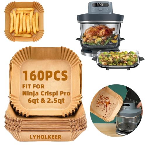 160Pcs Air Fryer Liners Disposable for Ninja Crispi Pro 6qt & 2.5qt AS101 (160 Count)