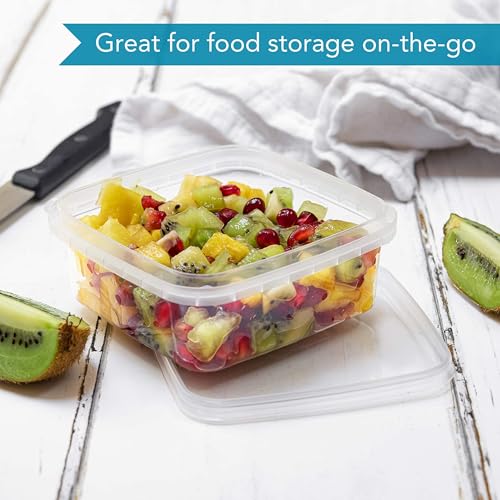 8 oz 20 Pack Square Clear Deli Containers with Lids Disposable BPA Free Square Plastic Food Storage Containers with Lids Airtight for Meal Prep Take Out Kitchen (20 Count)