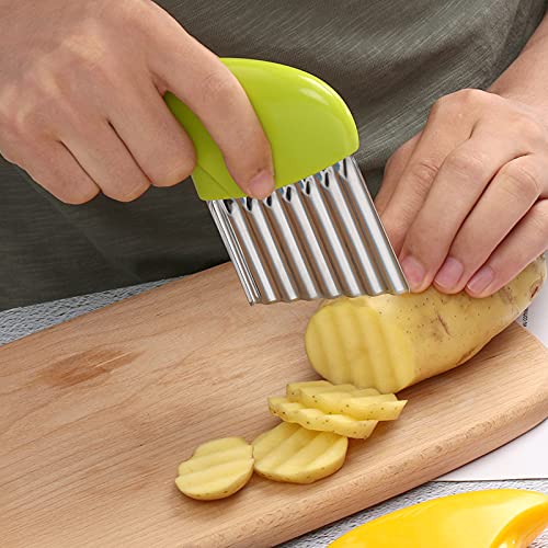Stainless Steel Potato Crinkle Cutter Knife Set (4 Count)
