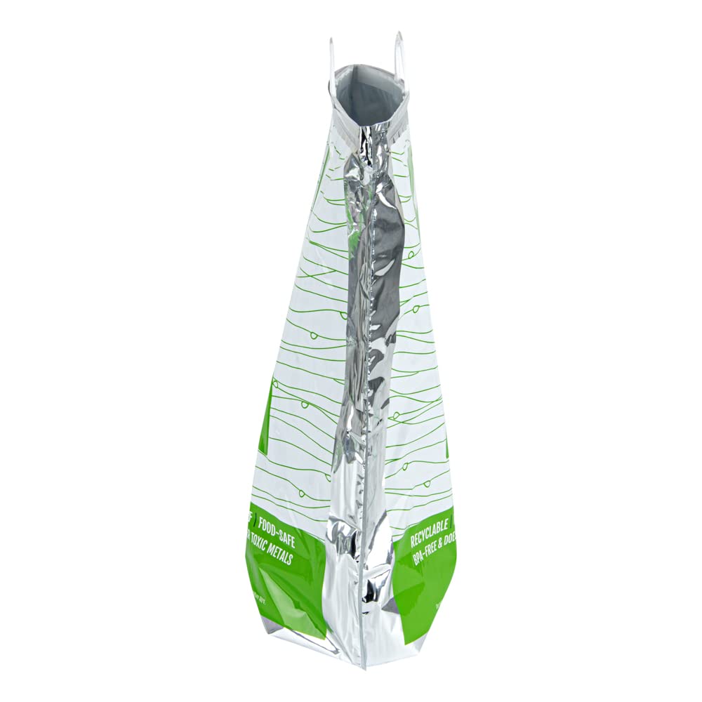 Green And Silver Plastic Thermal Bag