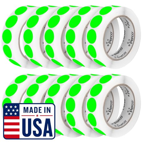 Neon Green Perforated Round Circle Dot Sticker 1 (10 Count)