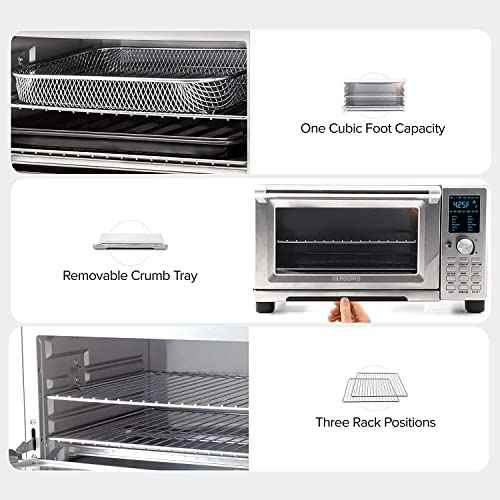 Bravo Convection Toaster Ovens Air Fryer Combo with 30QT Large Capacity For A Whole Chicken and 13" Pizza. Multi