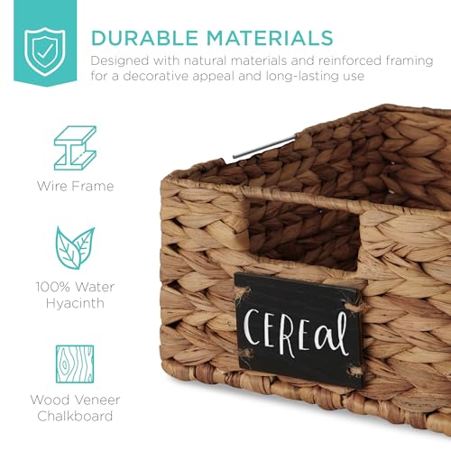 Set of 4 9x12in Water Hyacinth Pantry Baskets (4 Count)