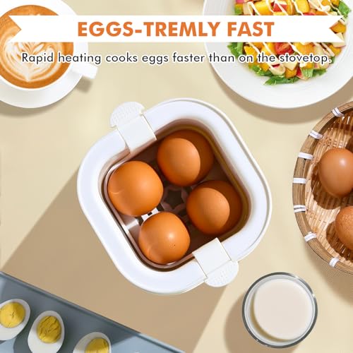 Egg Cooker, 6-in-1 Electric Egg Boiler for Hard Boiled Eggs