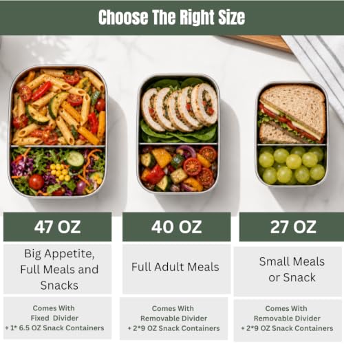 Flexibento Stainless Steel Lunch Box 47 OZ Set