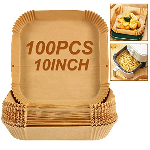 100PCS 10 Inch Large Air Fryer Liners for 7 (100 Count)