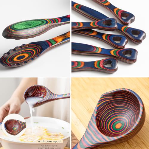 9 Piece Rainbow Heart Pakkawood Utensils Set (9 Count)