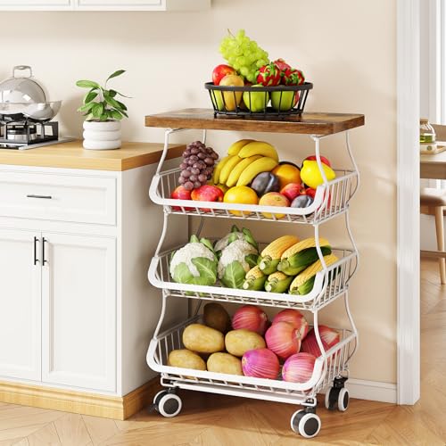 4 Tier Fruit and Vegetable Basket Stand for Kitchen