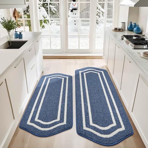 Long Kitchen Floor Mats and Rugs 2PCS Non Slip Washable