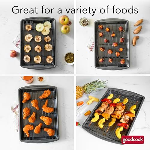 15” x 10.5” Nonstick Carbon Steel Baking Pan & Raised Wire Rack