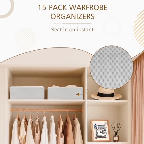 15 Pack Drawer Organizer for Clothes (15 Count)