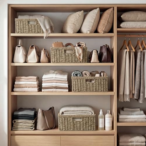 Wicker Storage Baskets for Shelves
