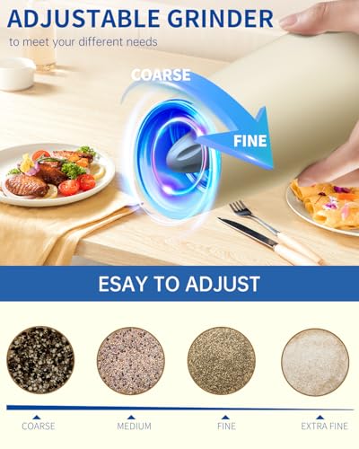 Gravity Electric Salt and Pepper Grinder Set Automatic Salt and Pepper Grinder Set with LED Light (2 Count)