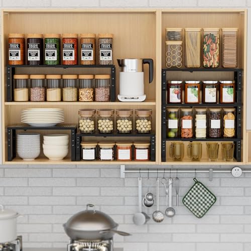 Expandable Spice Rack Kitchen Cabinet Shelf Organizer (2 Count)