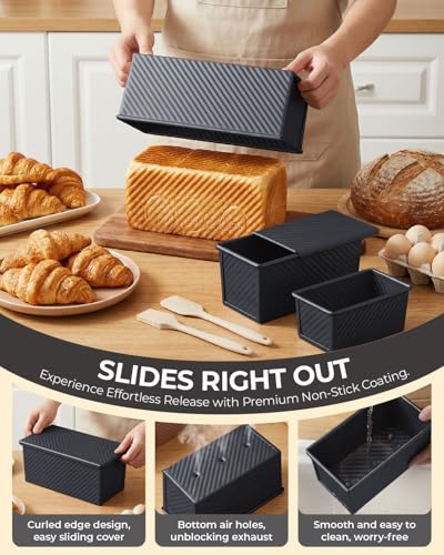 3 Piece Pullman Loaf Pan with Lid (3 Count)