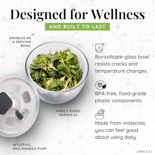 Glass Salad Spinner with Storage Lid