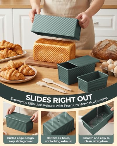 3 Piece Pullman Loaf Pan with Lid (3 Count)